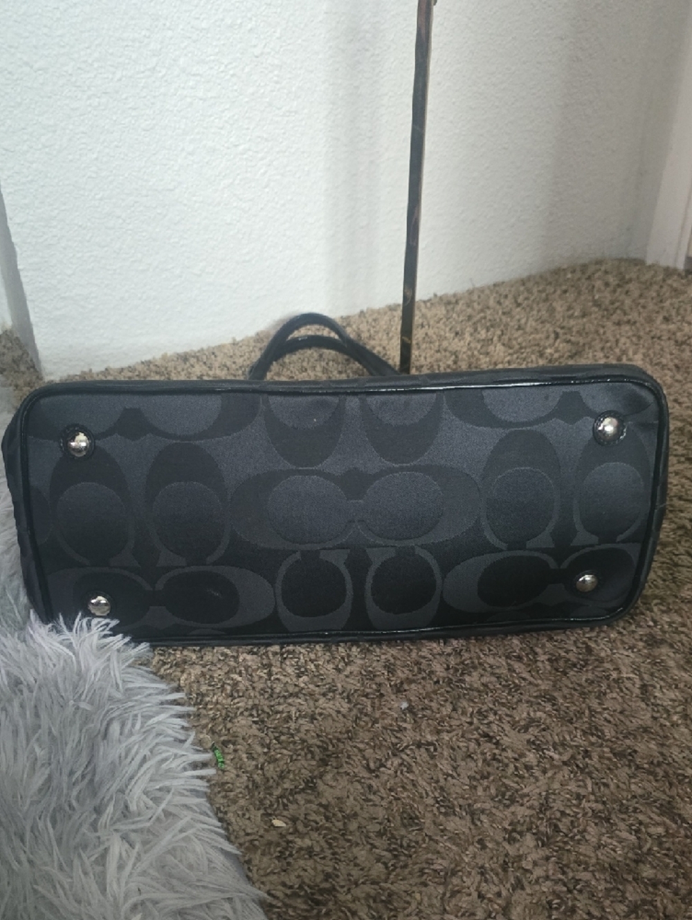 Coach Poppy Black & Purple Pop Graffiti Glam Kisslock Shoulder Bag (EUC)🖤💜🖤 - Picture 7 of 12